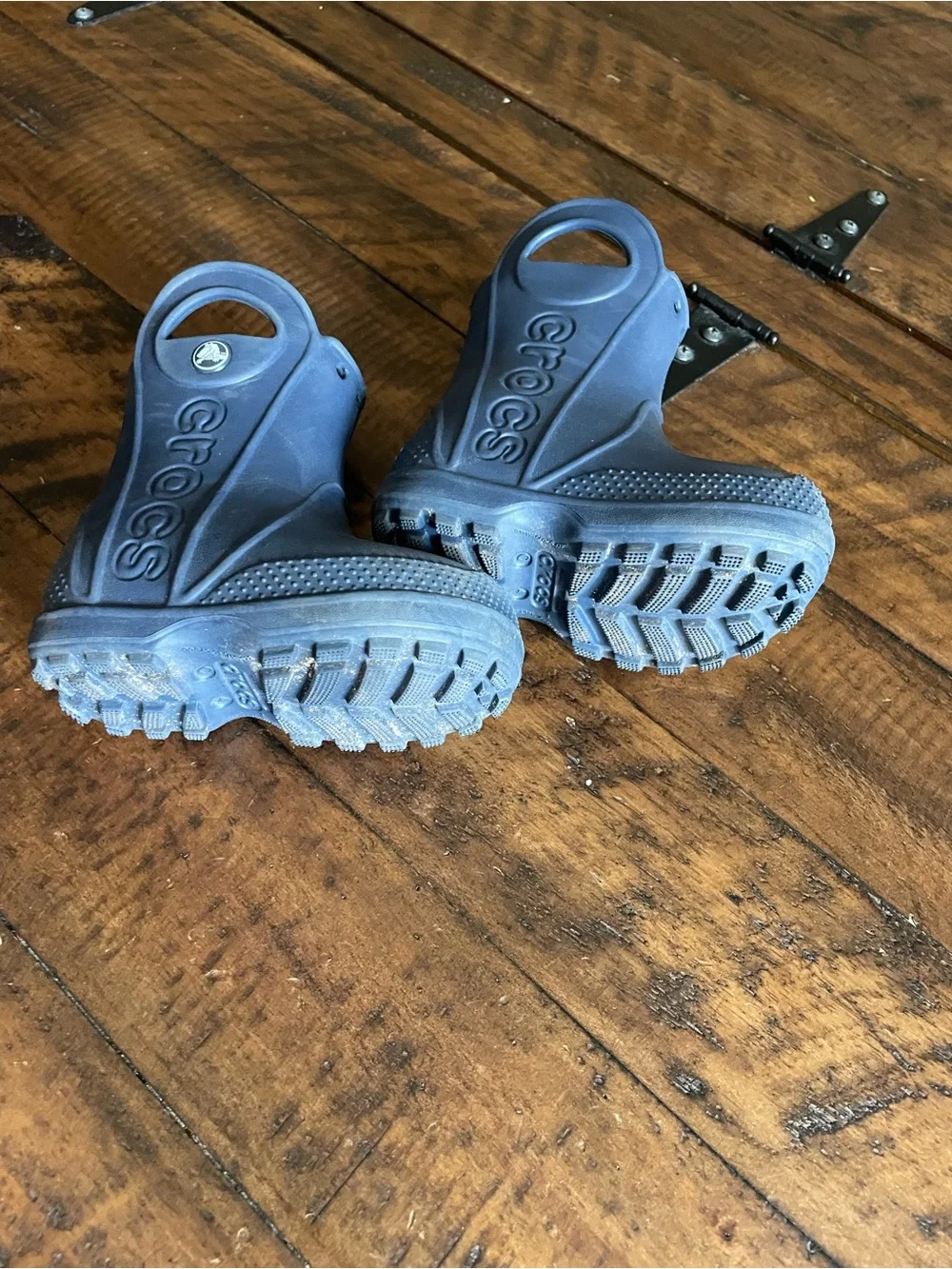 CROCS Kids' Navy Blue Rain Boots with Pull Handles